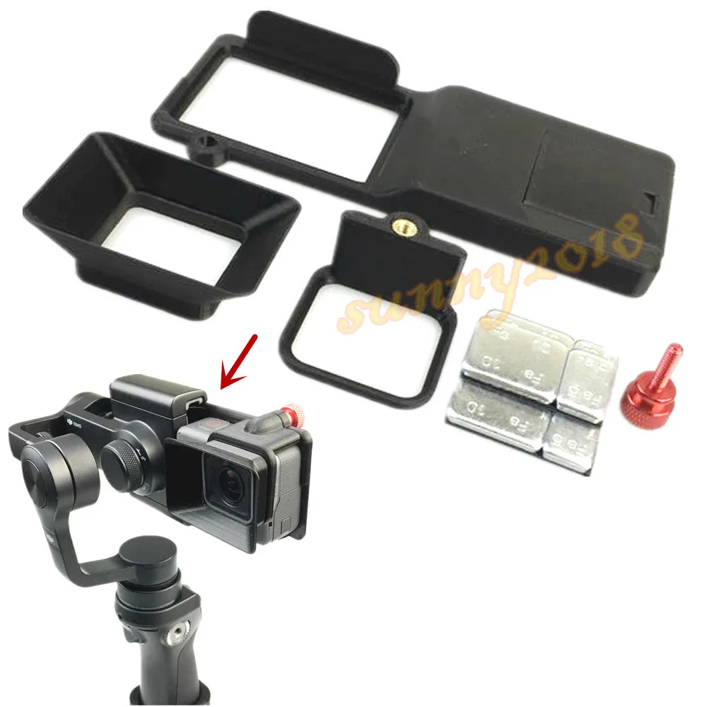 

GoPro hero 5 Adapter switch mount plate + Camera Sun Shade for DJI osmo mobile gimbal handheld parts