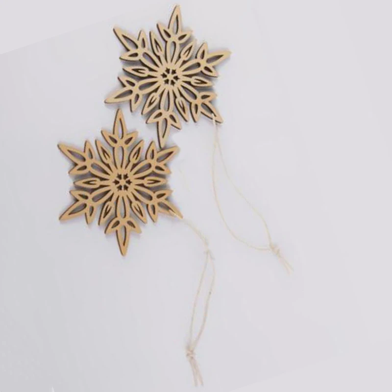 10pcs x Wooden Snowflake Ornaments Christmas Xmas Tree Party Home Hanging Decors