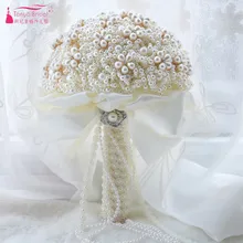 Искусственный жемчуг свадебные букеты для невесты элегантные ручки Букеты Свадебные аксессуары D561
