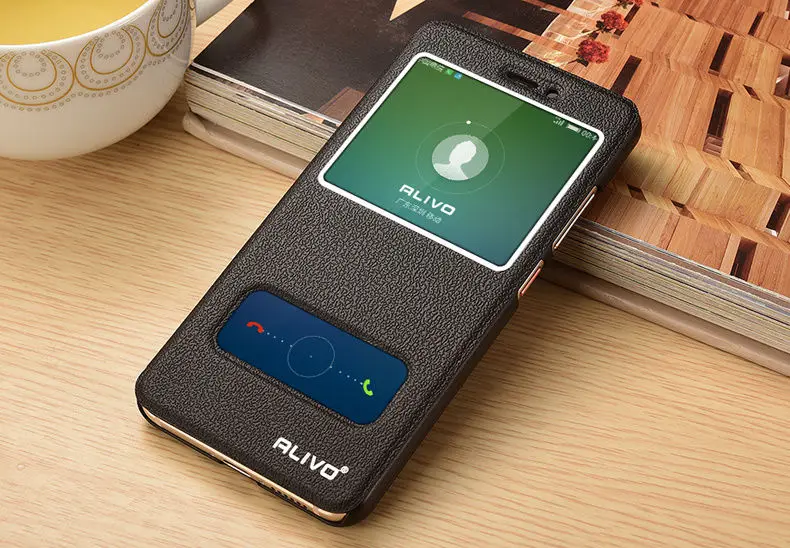 

huawei nova case High Quality View Window PU Leather Case For huawei nova 5.0" inch Flip ALIVO brand Cover #0412