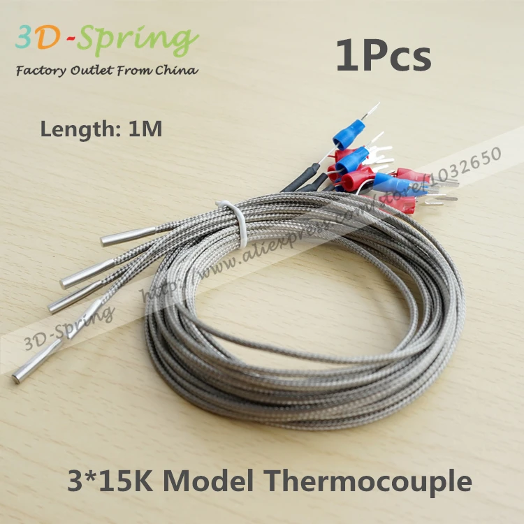 

Thermistors Temp Sensor 3*15mm K-type Thermocouple Length 1M For 3D Printer Temperature Measuring Cable Sensor