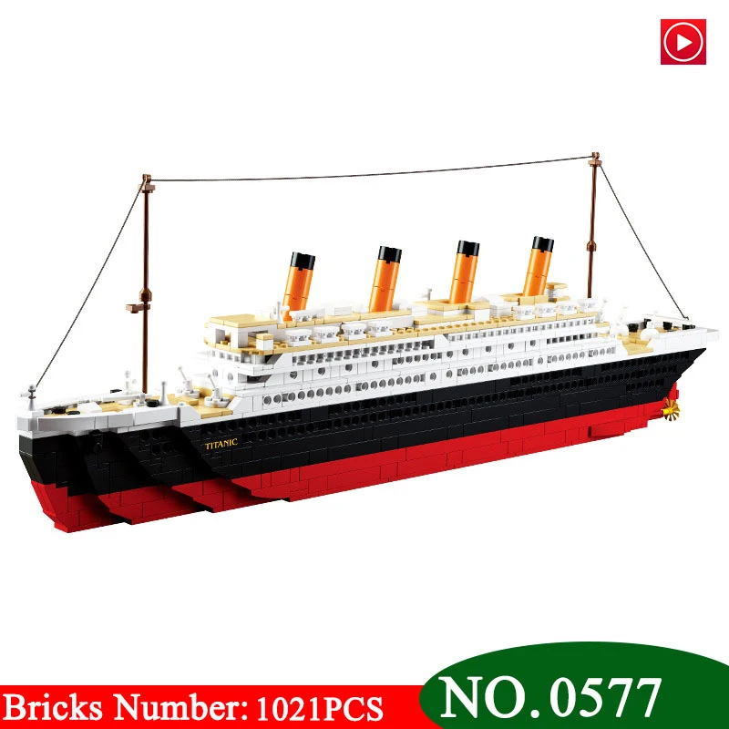 

Model Kits building city Titanic RMS ship 3D blocks Educational building toys hobbies for children compatible with 0577