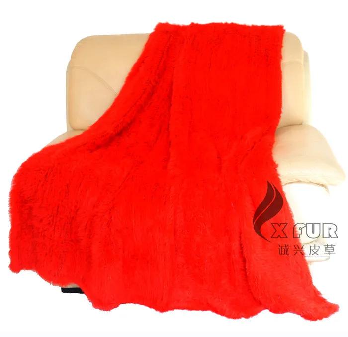 CX-D-10/Z 150x130 см натурального цвета вязаные одеяла из кроличьего меха