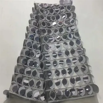 

2019 High Quality African Lace Fabric French Net Embroidery Sequins Tulle Lace Fabric For Nigerian Wedding party Dress rf65-1589