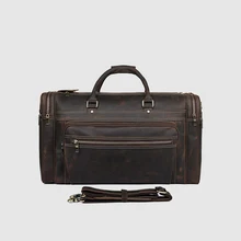 CARANFIER мужские дорожные сумки Crazy Horse Натуральная Воловья кожа Большая вместительная сумка бизнес многофункциональная сумка для багажа