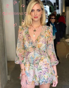 

EASYSMALL Women dress Fashion Country style Fresh high-end Vestidos party evening streetwear High Waist short Dresses