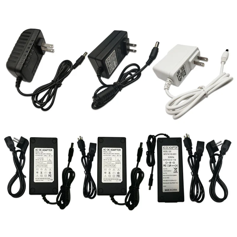 

1pcs 100-240V AC to DC 12V Power Adapter Supply Charger adapter 12V 1A 2A 3A 5A 8A EU US Plug 5.5mm x 2.5mm DC Plug