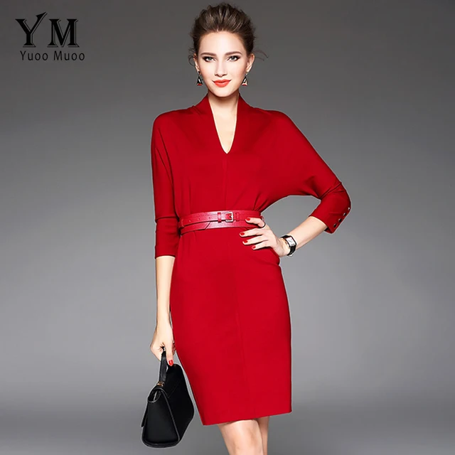 Red Dress with Belt