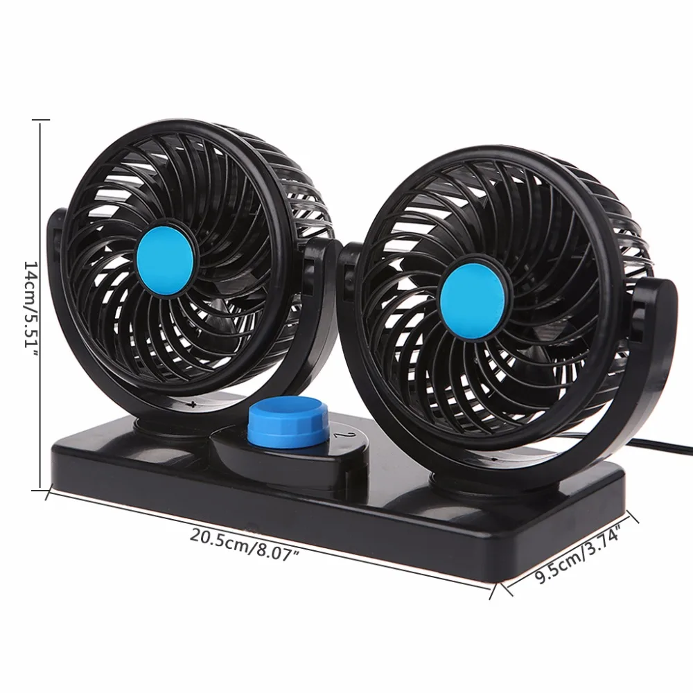 Мини Электрический Автомобильный Вентилятор охлаждения воздуха кондиционер 360 градусов вращающийся 2 шестерни Регулируемый DC 12 В