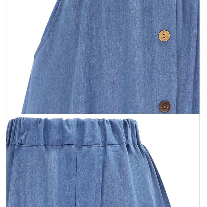 Модные корейский стиль женские джинсовые юбки длинные твердые кнопку harajuku Повседневная юбка Высокая Талия Женский Большой низ джинсовая юбка F2