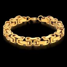 Мужской браслет для мужчин золотого цвета из нержавеющей стали Византийский браслет на цепочке мужские ювелирные изделия мужской подарок pulseira masculine