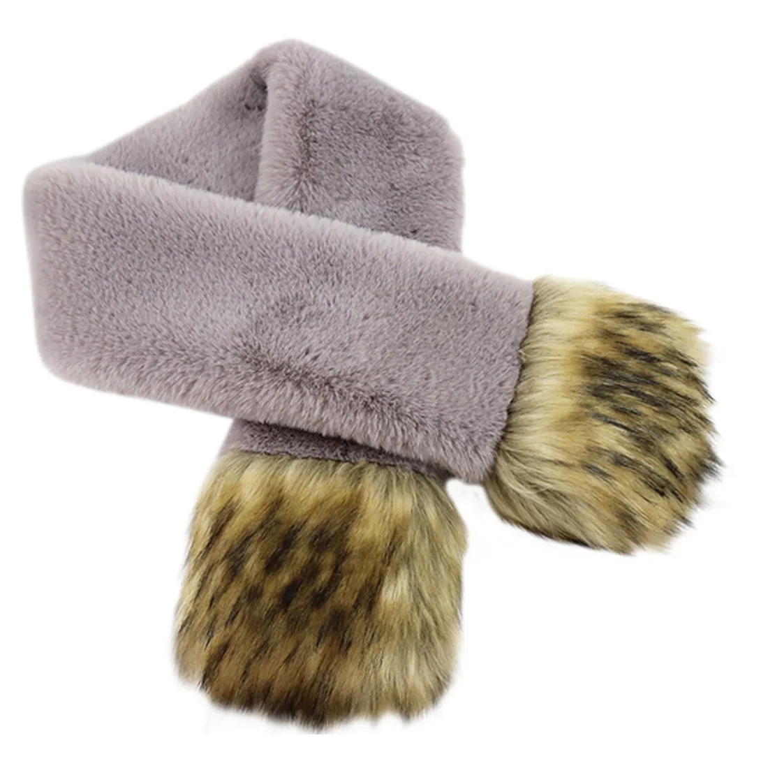 

Popular Stitching Scarf Ladies Autumn And Winter Imitation Fox Fashion Warm Solid Color Scarf New Wild Fur Rabbit Fur Collar