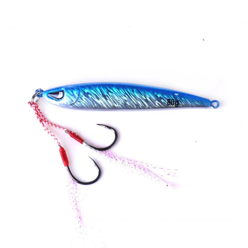 

80g VIB Vibrating Fish Lure Boat Fishing Jig Hard Lures Hook Knife Crankbait Deep Seawater Spoon Artificial Bait
