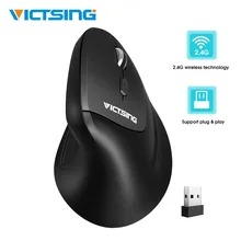 VicTsing 2.4G Wireless Mouse High Precision Optical Gaming Mouse Vertical Ergonomic Mouse 6 Buttons for PC/Desktop/Laptop/Mac delux m618gx ergonomic vertical wireless mouse 6 buttons 1600dpi optical mouse with 3 colors silicon rubber case for pc laptop