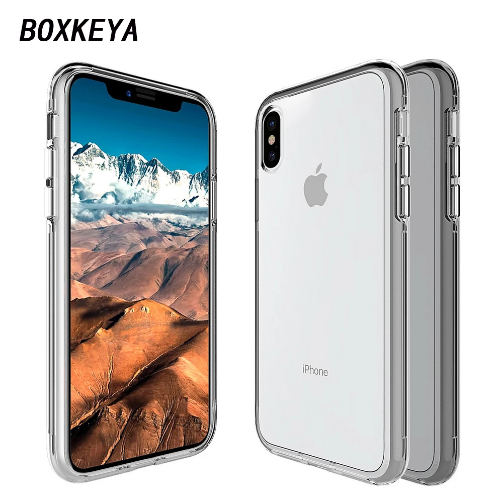 For iPhone X Case Silicone TPU Crystal Clear Phone Case For iPhone X Cover 2 in 1 Transparent