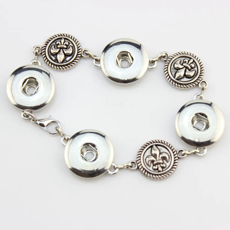 10Pcs/lot metal snap bracelets With 3 Snap Buttons Charms fit DIY 18MM buttons 20CM bangles | Украшения и аксессуары