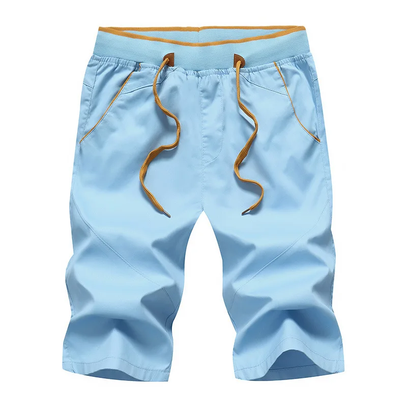 Мужские шорты для поло летние хлопковые рубашки поло на пуговицах наборы мужские шорты одежда комплект из 2 предметов спортивный костюм шорты с эластичной резинкой на талии - Цвет: Sky Blue EM104