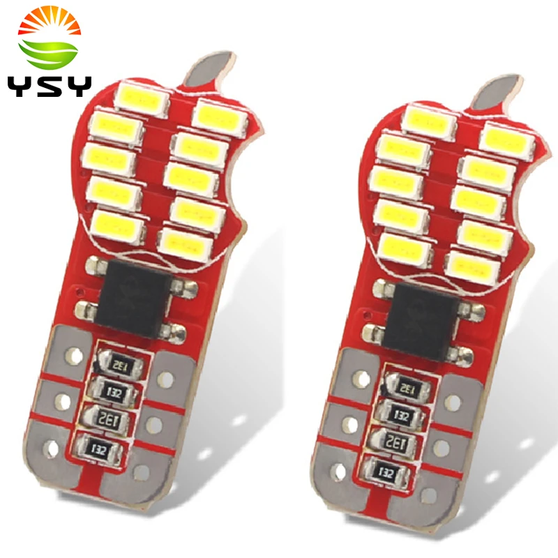 

50pcsWhite Auto T10 W5W Wedge Light Parking Bulb Canbus Error Free Apple Shell 20 Emitters 3014 SMD LED DC 12V
