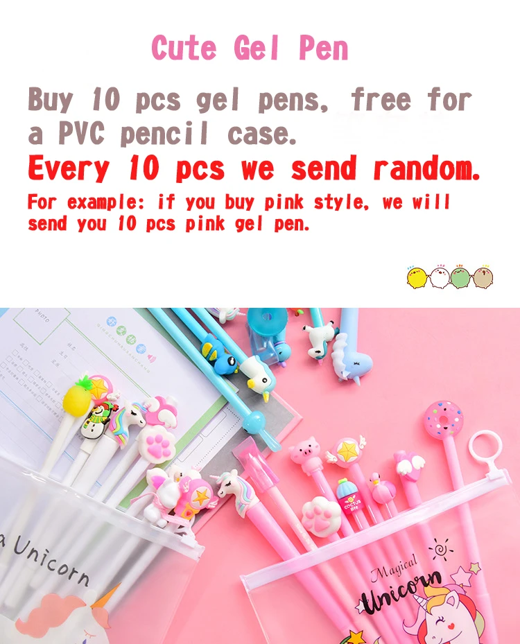 10 шт. гелевая ручка Caneta Kawaii Uniclorn милые ручки для школы Lapices Tinta Stylo Licorne корейский Boligrafo Unicornio дропшиппинг