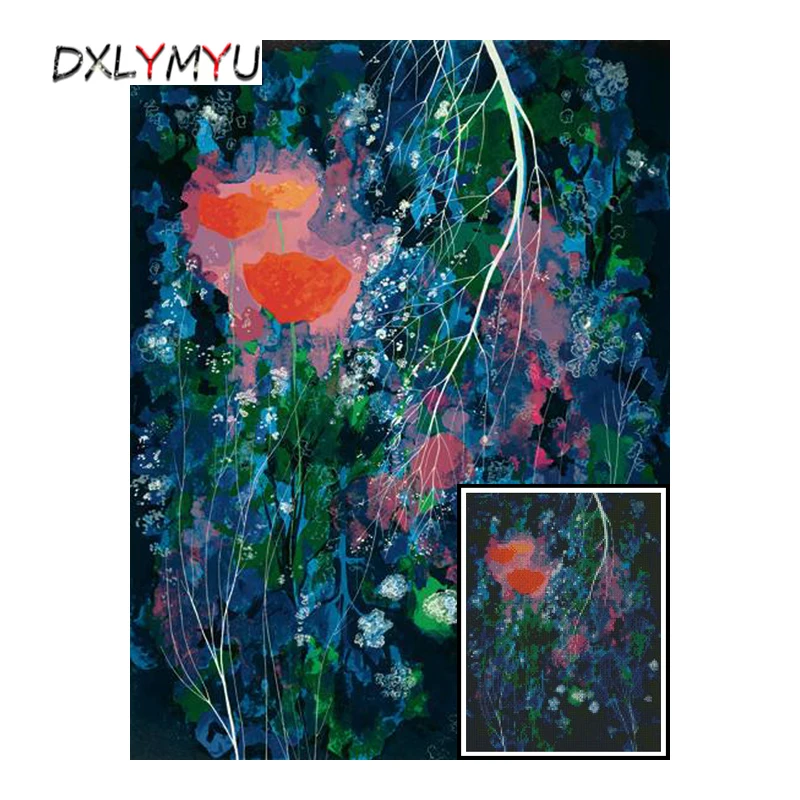 

5D DIY Diamond Painting Cross Stitch Kits Diamond Mosaic Diamond Embroidery Flowers Picture Needlework Decorative Paintings