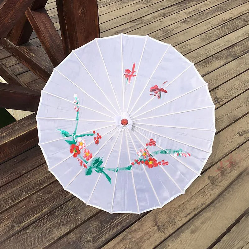 

50pcs/lot Colorful Hand-painted Wedding Silk Parasol Small Chinese Umbrella for Bride Dance Props