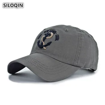 

SILOQIN 2019 New Style Men's Vintage 100% Cotton Baseball Caps With Embroidery Adjustable Size Retro Snapback Visor Cap For Men
