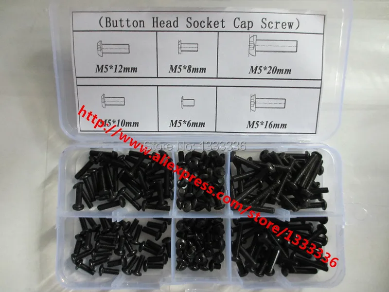 120 шт. набор аксессуаров для болтов M5 M5X6/8/10/12/16/20 мм|m5 price|m5 whitem5 nut |