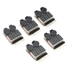100pcs 1 8S Low Voltage Buzzer Alarm 1 8S Lipo Li ion Fe Battery Voltage 2IN1