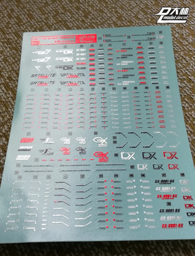 

D01 DL Gundam 1/100 MG DOUBLE X GX-9901-DX Bronzing color Decal Sticker Model Tool