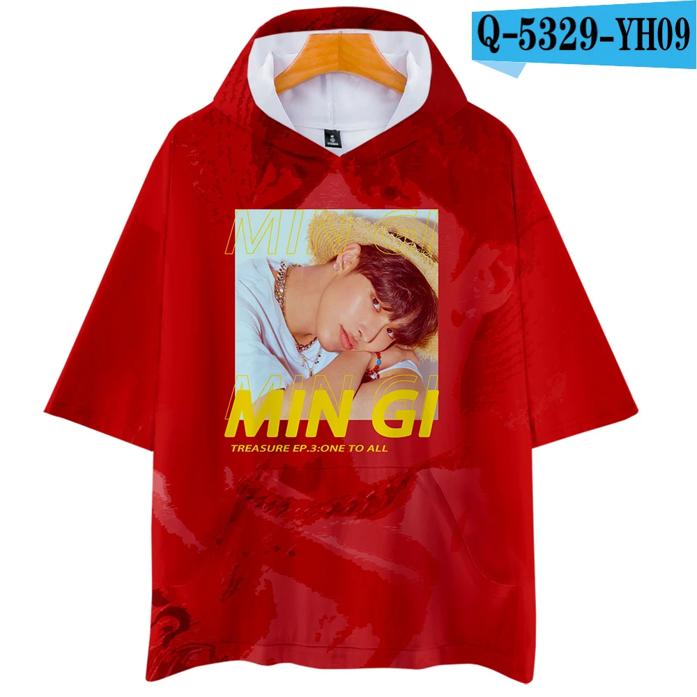 Young style ATEEZ 3D толстовки новые с коротким рукавом модная летняя футболка классная и дышащая футболка с коротким рукавом Kpop ATEEZ Повседневная - Цвет: H