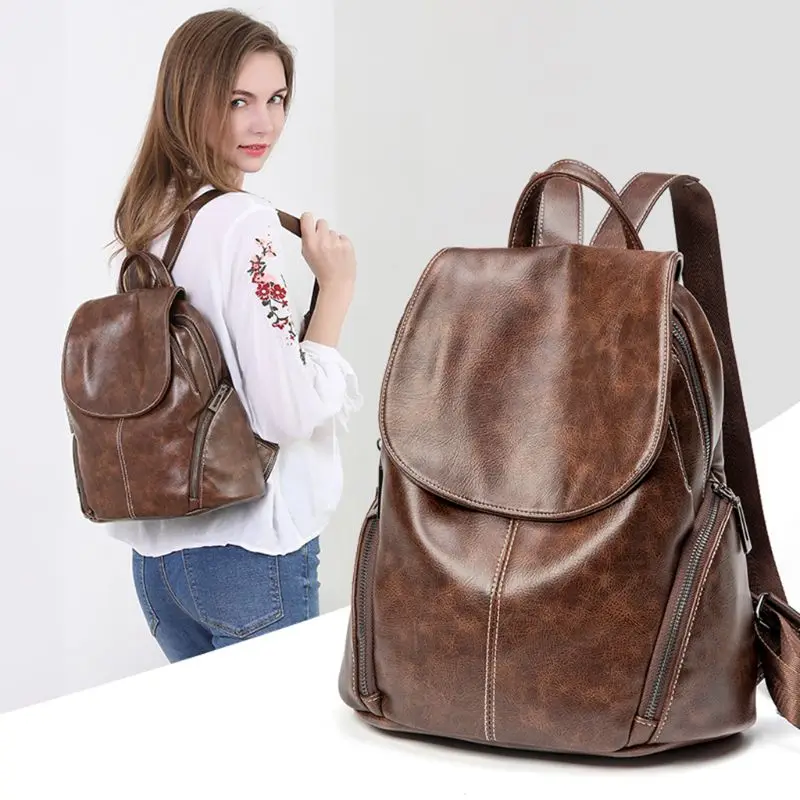 

Women's Backpack Travel PU Leather bag Daypack Rucksack Shoulder School Bag 2019 New
