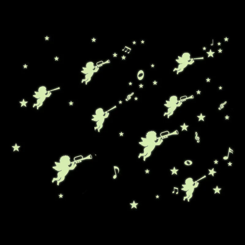SZS Hot 1set Glow In The Dark Luminous Angel wallStickers Baby Kids Ceiling Wall Room SZS Hot 1set Glow In The Dark Luminous Angel wallStickers Baby Kids Ceiling Wall Room