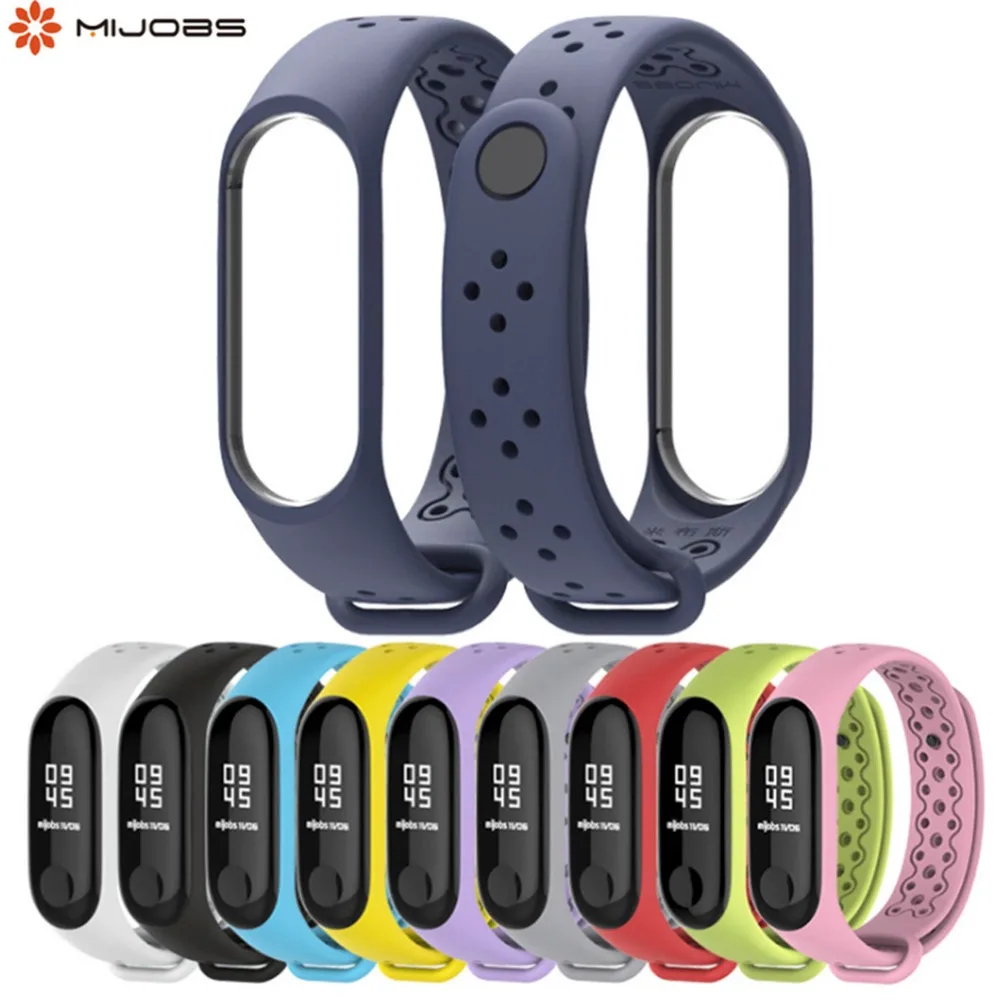 

Mijobs Silicone strap for Mi band 4 Bracelet For Xiaomi mi band 3 watch band Replacement Accessories Sport wristband women men