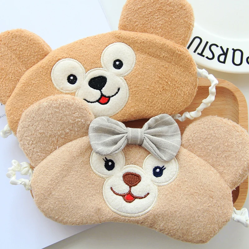 1pc Cute Plush Lover Bear Eye Mask Stuffed Plush Animals Shade Light