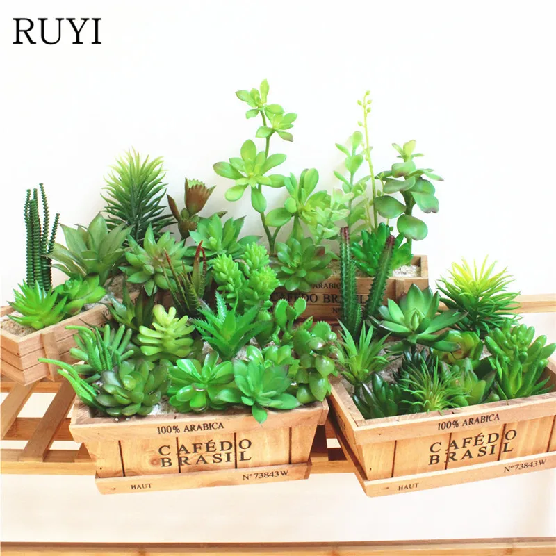 

Artificial Green Succulent Plant Artificial Miniascape/Bonsai/Potted Home Balcony Decoration Decorative Flower 1pcs