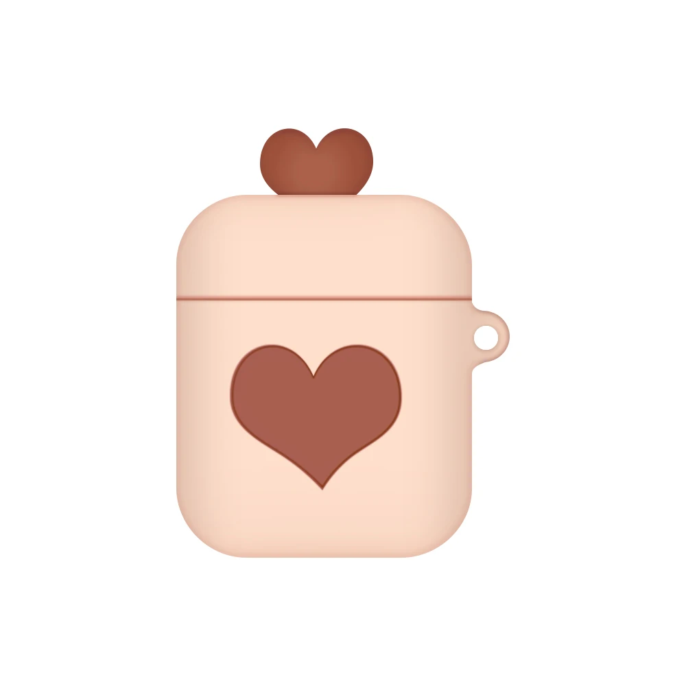 Love Heart чехол из ТПУ для Apple Airpods 2 Чехол Ультра тонкий беспроводной Bluetooth чехол для наушников Чехол Для Air Pods защитный корпус - Цвет: Milk Tea