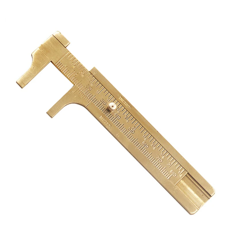Mini Brass Sliding Gauge Vernier Caliper Measure Measurement Tool For Pocket Hot