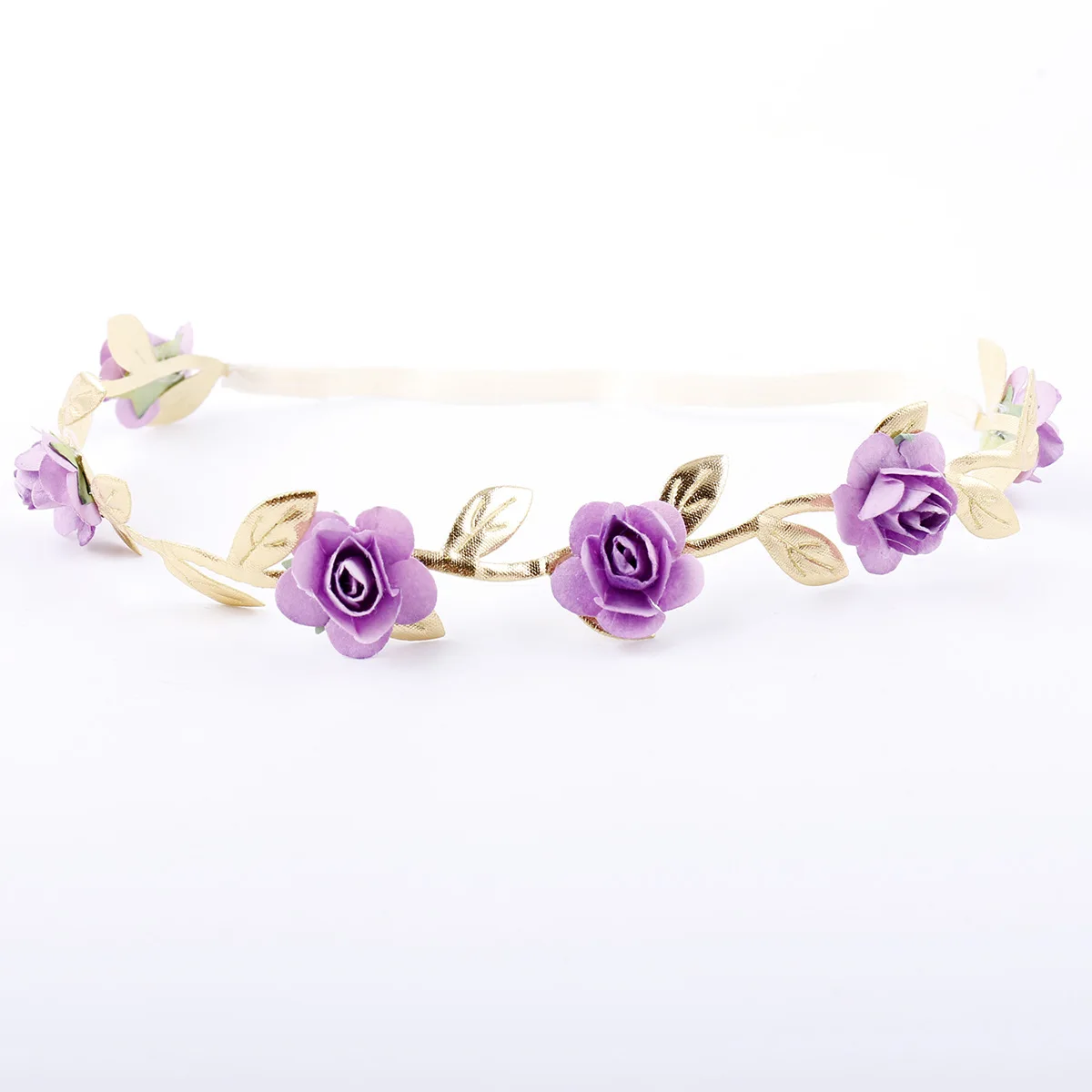 Baby Accessories cute	 Crown Headband Baby Girl Kids Garlands Gold Leaves Hair Band Rose Flower Wreath accessoriesbaby easter 