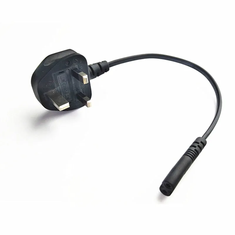 20 см BS1363 Великобритании HK 3pin штекер для IEC 320 C7 женский AC короткие Мощность адаптер для кабельного шнура Зарядное устройство монитор IEC320