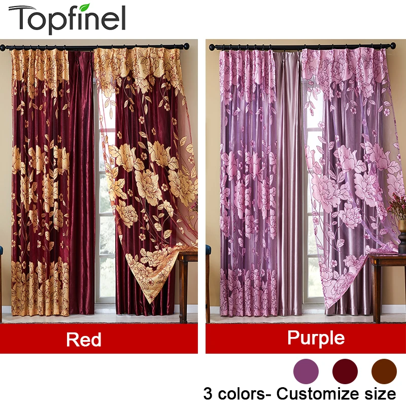 Topfinel Bien vendido Tulle moderno de alta calidad para ventana Cortina europea y americana con bordado para sala de estar Cortinas para cortinas de cocina para dormitorio