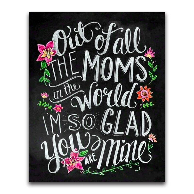 Full Square Diamond embroidery Cross stitch Cartoon DIY Diamond painting store sign Full Round Diamond mosaic black White word