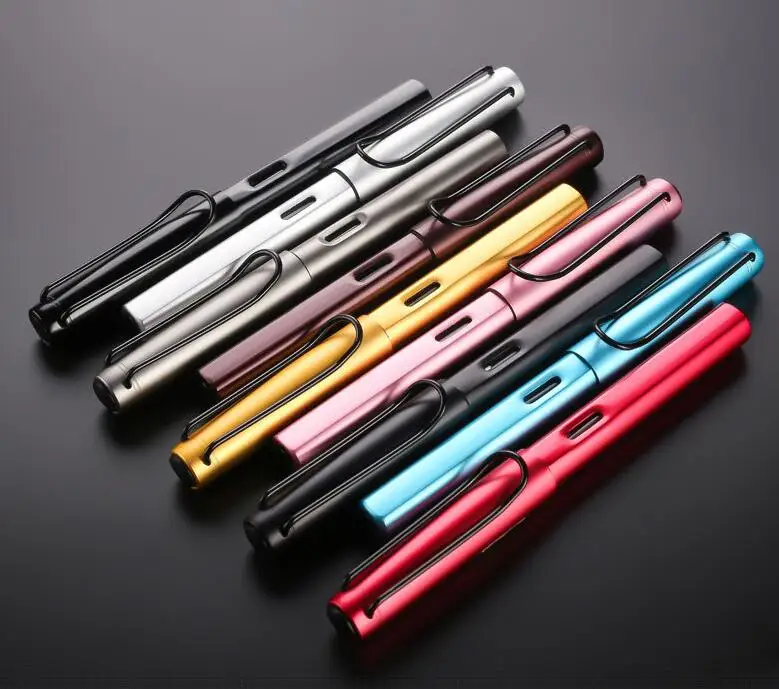Lamyw 2 стиля металл или пластик Ingenuitying fountainPen офисные школьные чернила ручка подарок черный красный серый Металл чернила перьевая ручка серебро