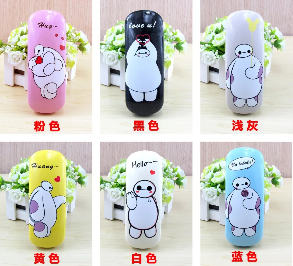 LIUSVENTINA summer hot cute lovely Baymax leather sunglasses box for women spectacle case glasses hign quality | Аксессуары для