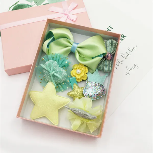 

2018 10Pcs Novelty Cute Crown Bowknot Kind Hairpin Set Flower Star Girls HairClip Hair Accessories Headwear Headband Hairgrip
