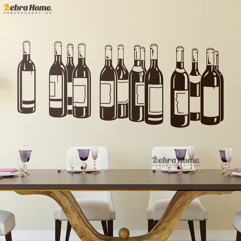 Wine bottle Vinyl Wall Stickers removable home decor For Living Room