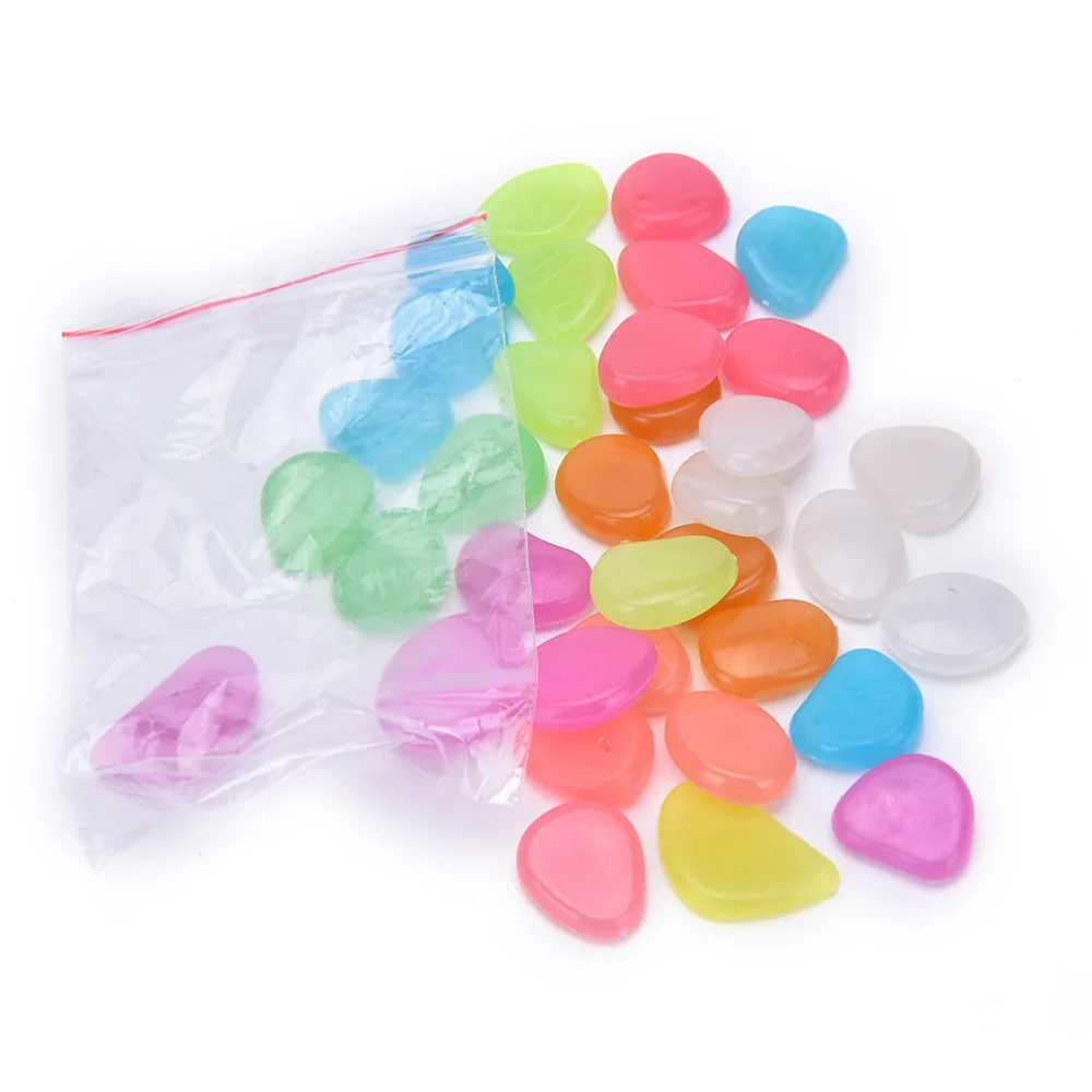 

100PCS Luminous Light-emitting Artificial Pebble Stone Fish Tank Aquarium Stone Decoration Pebble artificial Piedra