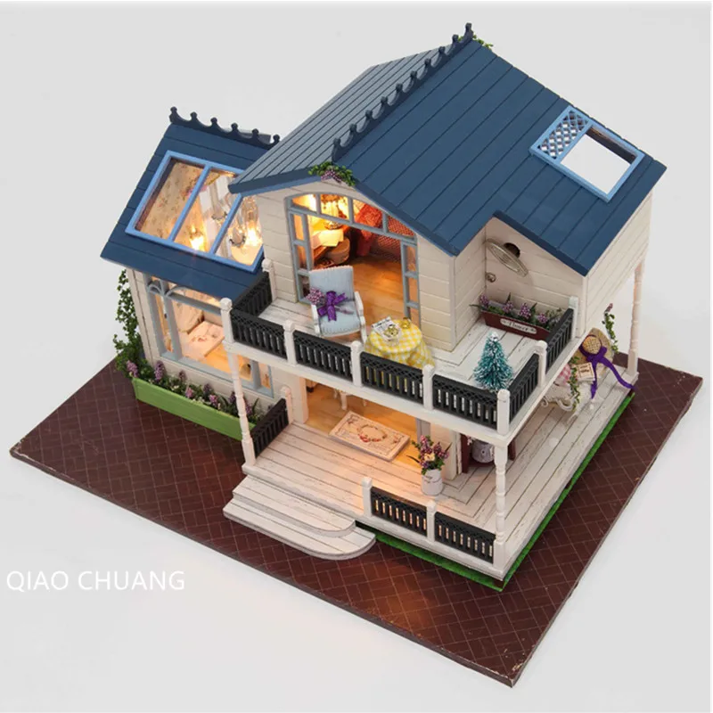 

DIY Manual Assembly Provence Large-scale Villa Model Creative Wood With LED Light Cabin Birthday Gift Desktop Decoration L457