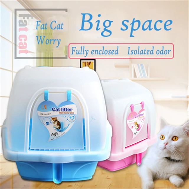 Racchiuso Grande Lettiera Di Plastica Scatola Cofre Gato Cucciolo Wc