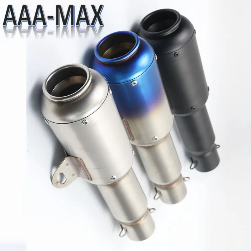 

Inlet 51MM Universal Exhaust Muffler Motorcycle Escape For Kawasaki er6n yamaha tmax 500 R6 R15 MT09 MT07 Sound Bomb TX013