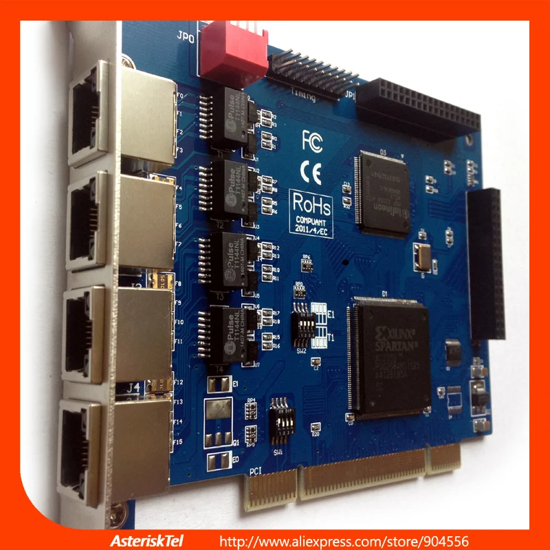 Разъем PCI E1 T1 с 4 портами T1/E1 ISDN PRI TE420P для VoIP PBX Asterisk IP digium pci e1|card card|card connectorcard |